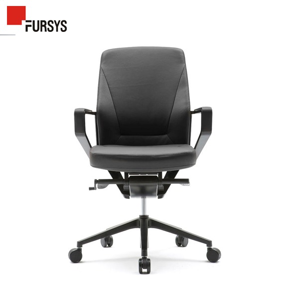 퍼시스 VESTO 중역임원용 회의용 의자 (낮은 등받이) CH5201 (블랙 베이스, 천연가죽)